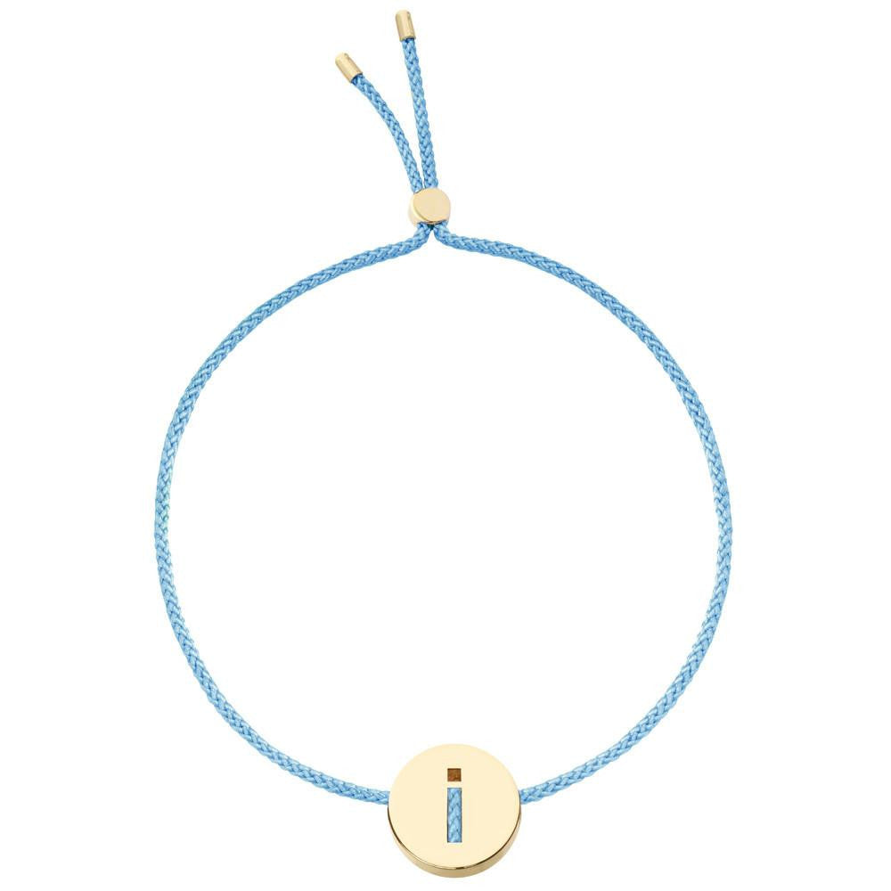 Ruifier ABC's I Cord Bracelet Sky Blue Yellow Gold