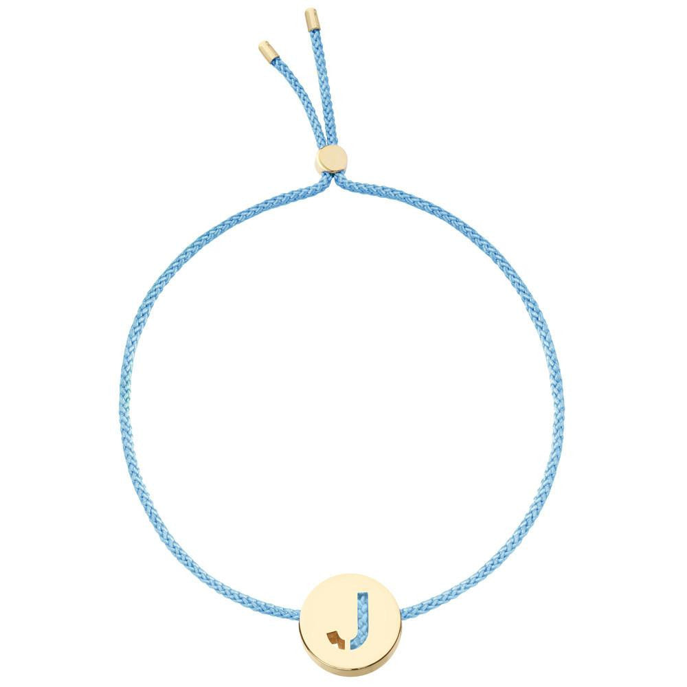 Ruifier ABC's J Cord Bracelet Sky Blue Yellow Gold