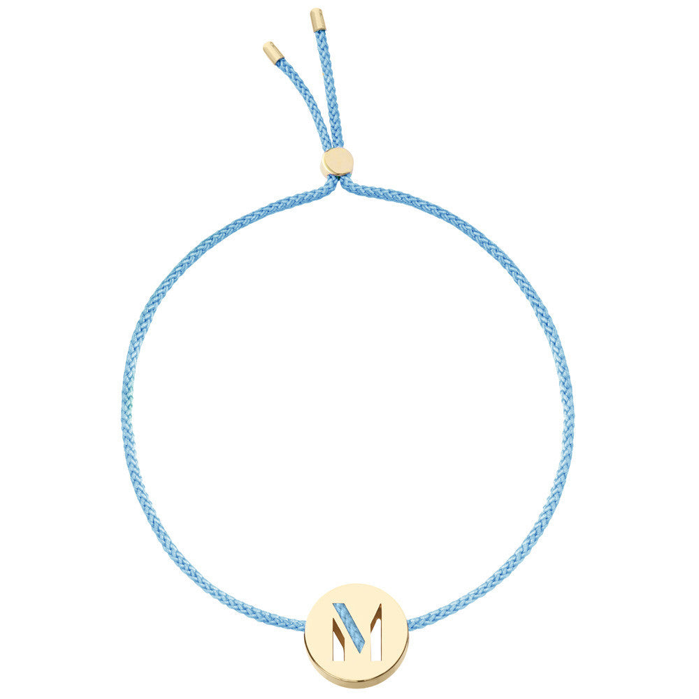 Ruifier ABC's M Cord Bracelet Sky Blue Yellow Gold