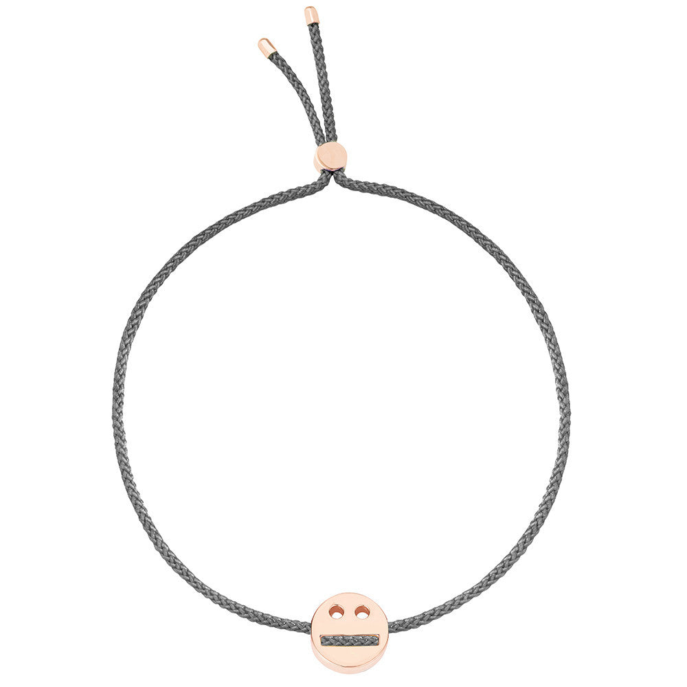 Ruifier Friends Thoughtful Cord Bracelet Dark Grey Rose Gold