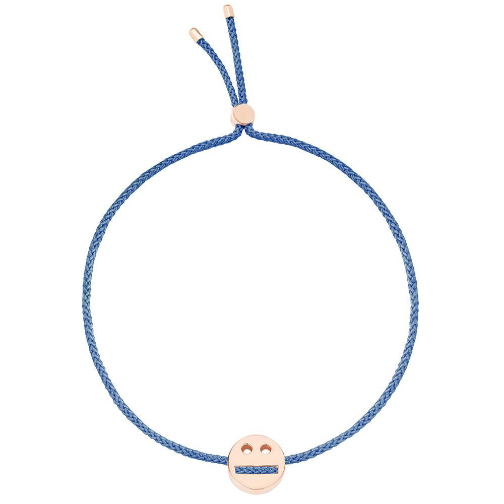 Ruifier Friends Thoughtful Cord Bracelet Dusky Blue Rose Gold