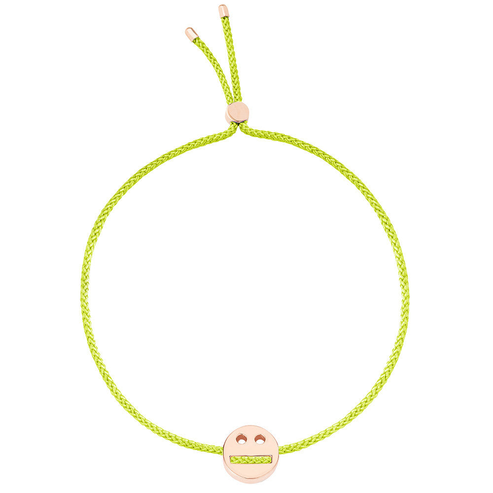 Ruifier Friends Thoughtful Cord Bracelet Lime Green Rose Gold
