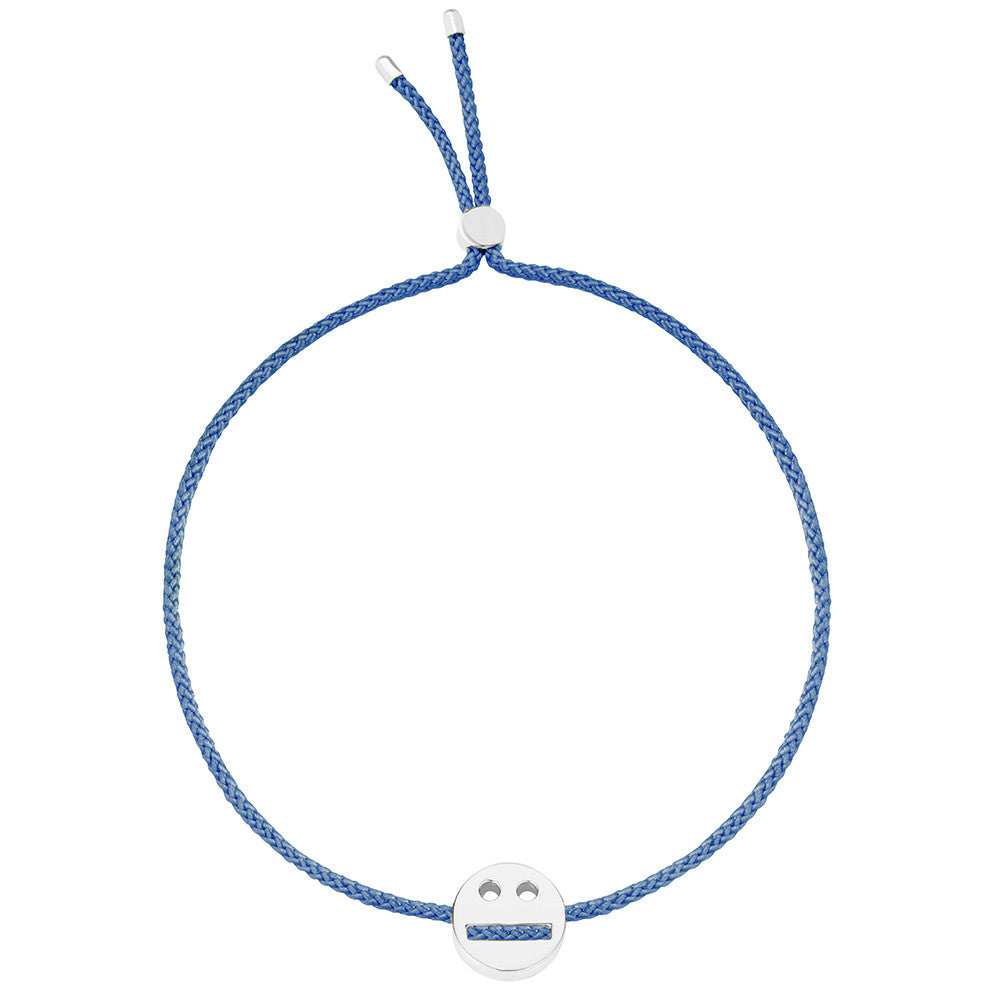 Ruifier Friends Thoughtful Cord Bracelet Dusky Blue Sterling Silver