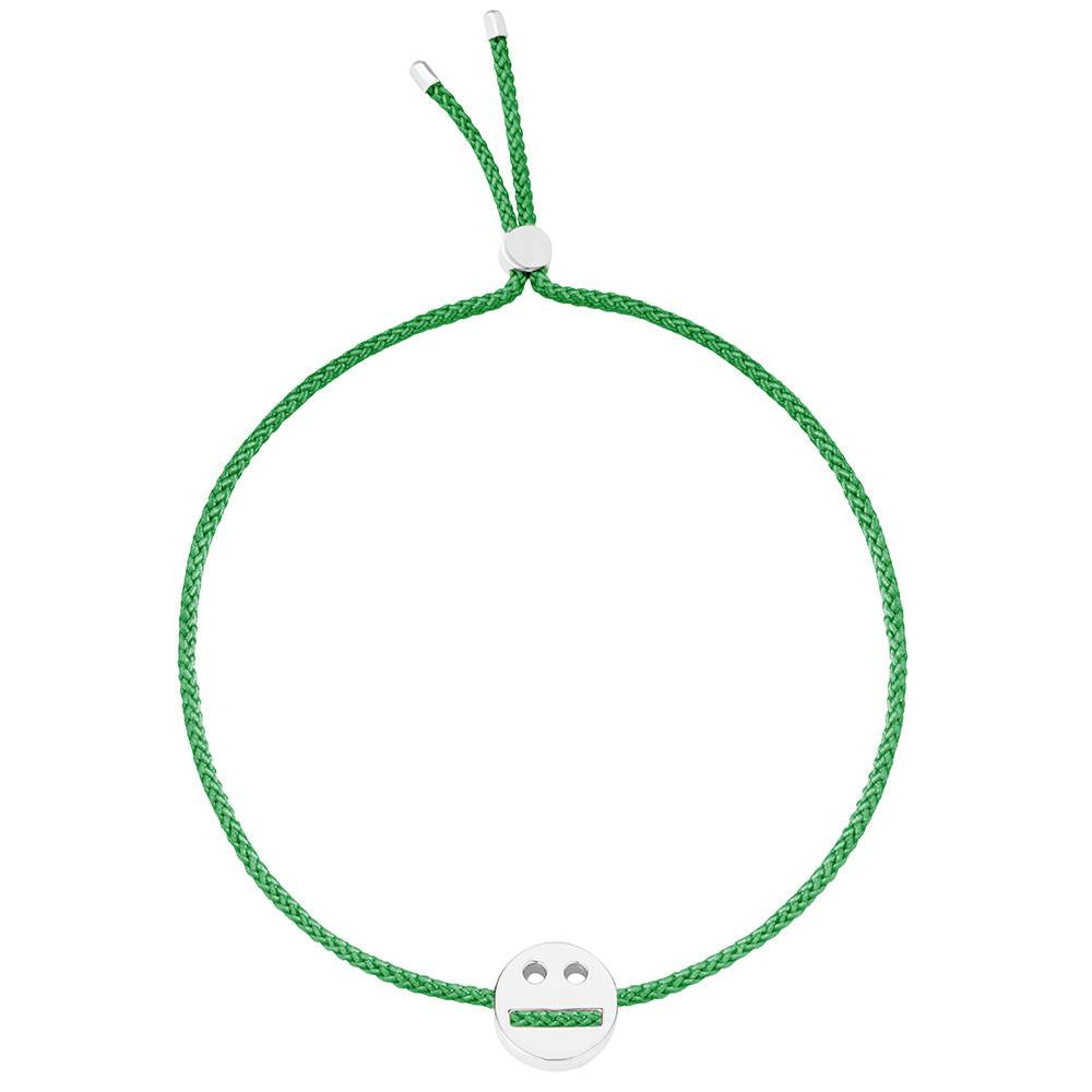Ruifier Friends Thoughtful Cord Bracelet Green Sterling Silver