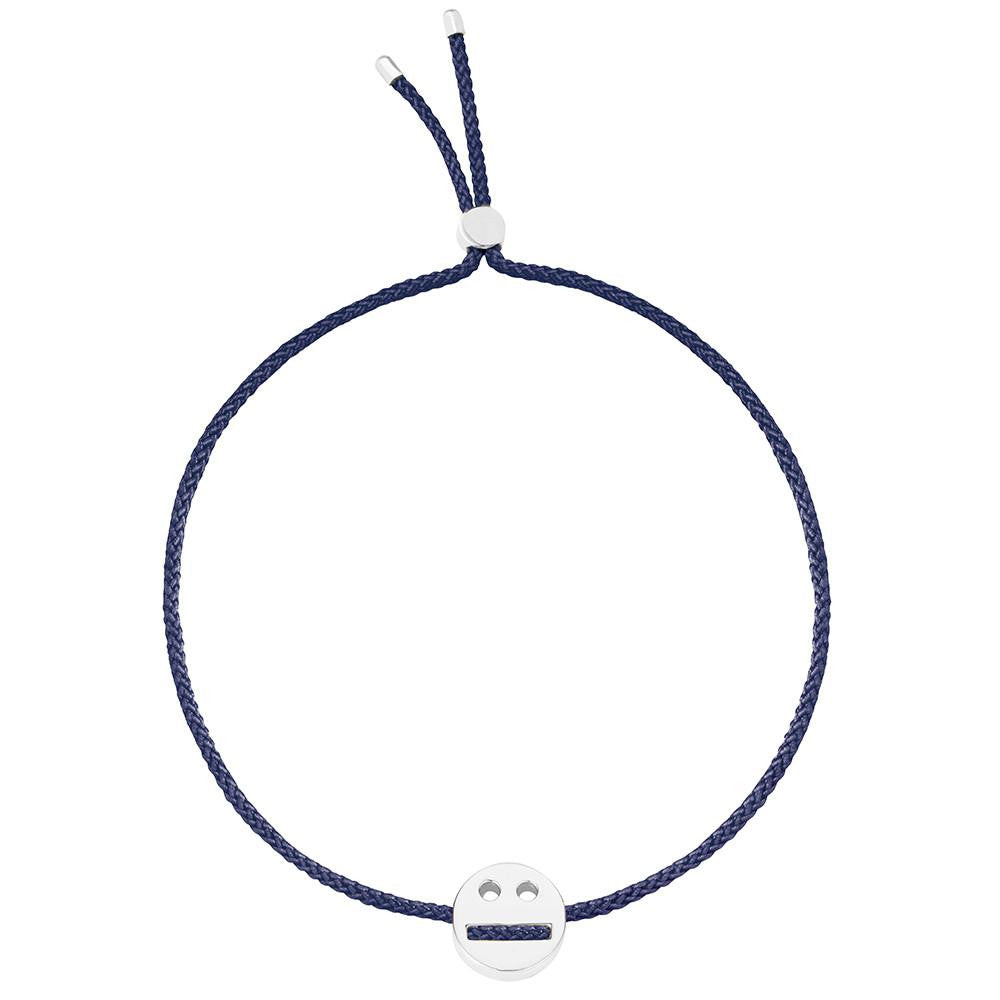 Ruifier Friends Thoughtful Cord Bracelet Navy Sterling Silver