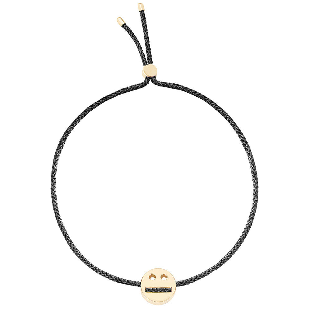 Ruifier Friends Thoughtful Cord Bracelet Black Yellow Gold