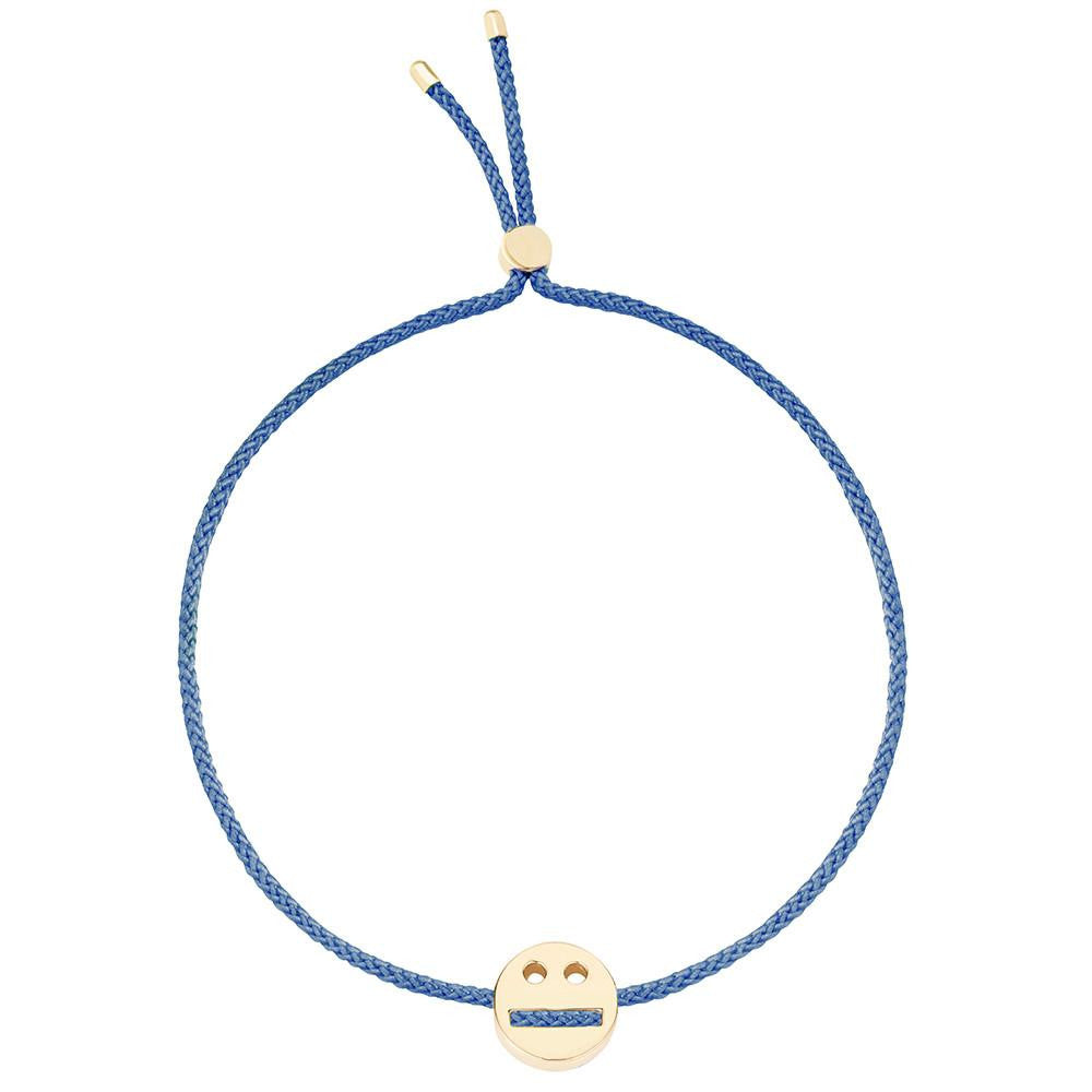 Ruifier Friends Thoughtful Cord Bracelet Dusky Blue Yellow Gold
