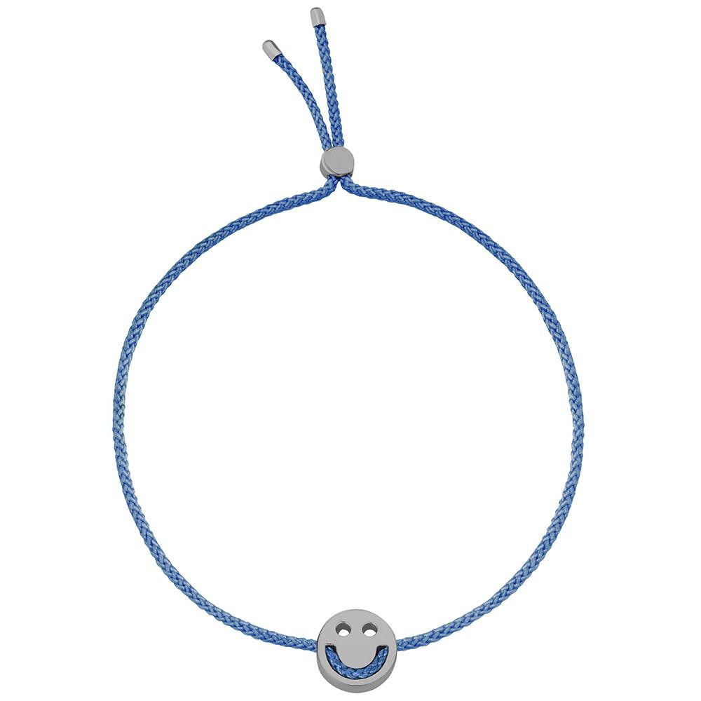 Ruifier Friends Happy Cord Bracelet Dusky Blue Black Rhodium
