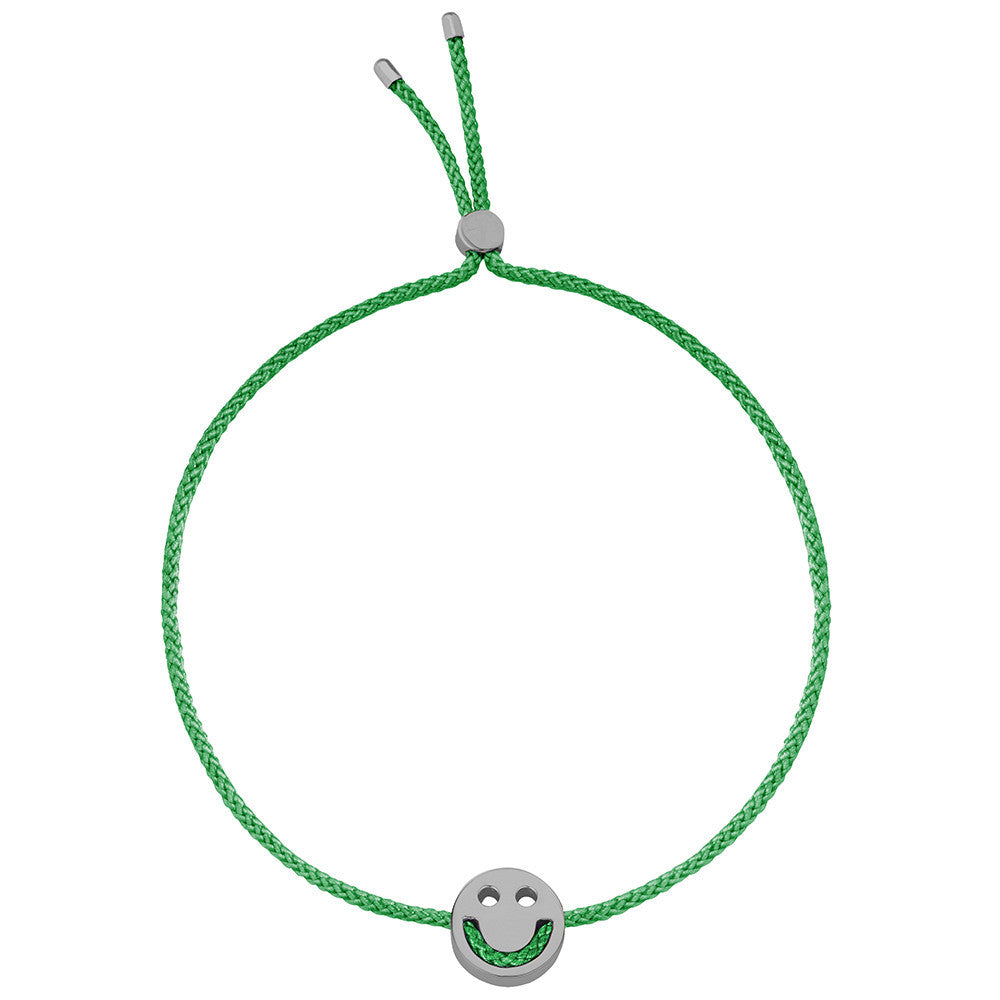 Ruifier Friends Happy Cord Bracelet Green Black Rhodium