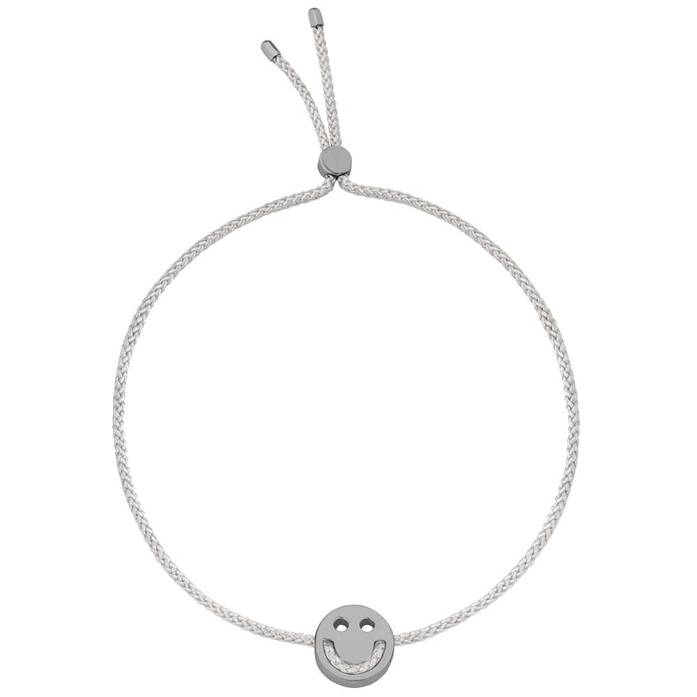 Ruifier Friends Happy Cord Bracelet Light Grey Black Rhodium