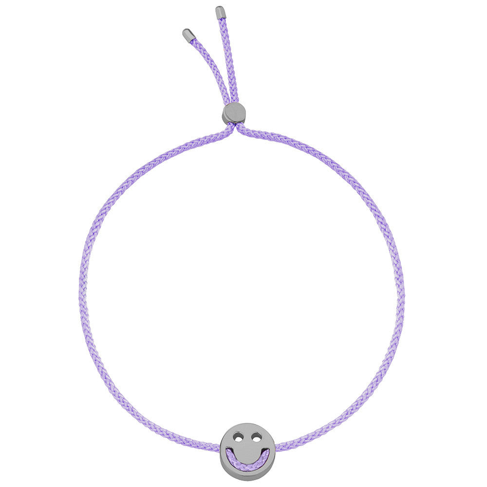 Ruifier Friends Happy Cord Bracelet Lilac Black Rhodium