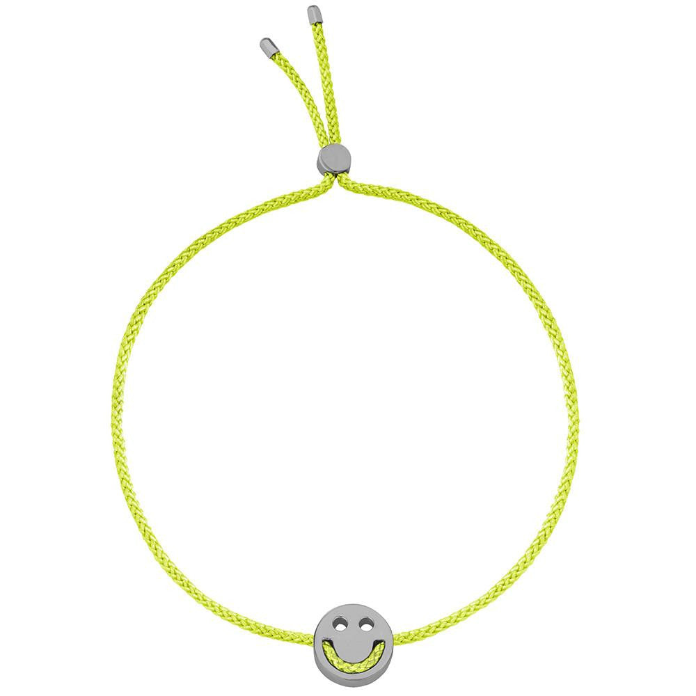 Ruifier Friends Happy Cord Bracelet Lime Green Black Rhodium