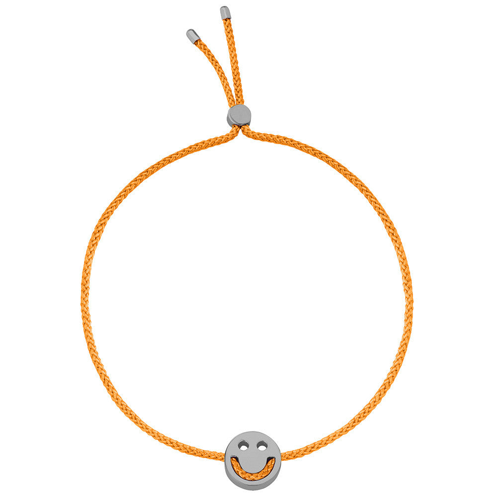 Ruifier Friends Happy Cord Bracelet Orange Black Rhodium