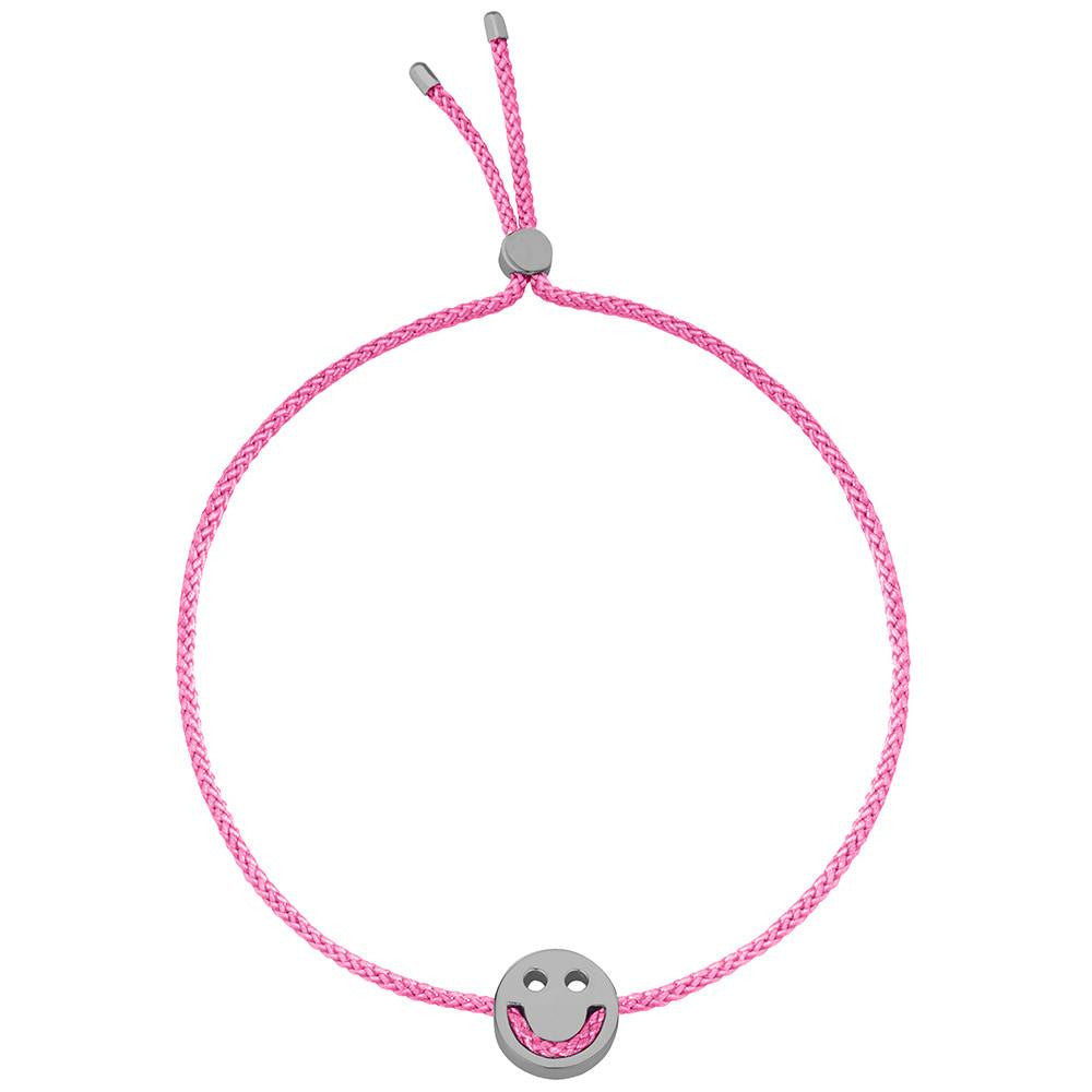 Ruifier Friends Happy Cord Bracelet Pink Black Rhodium