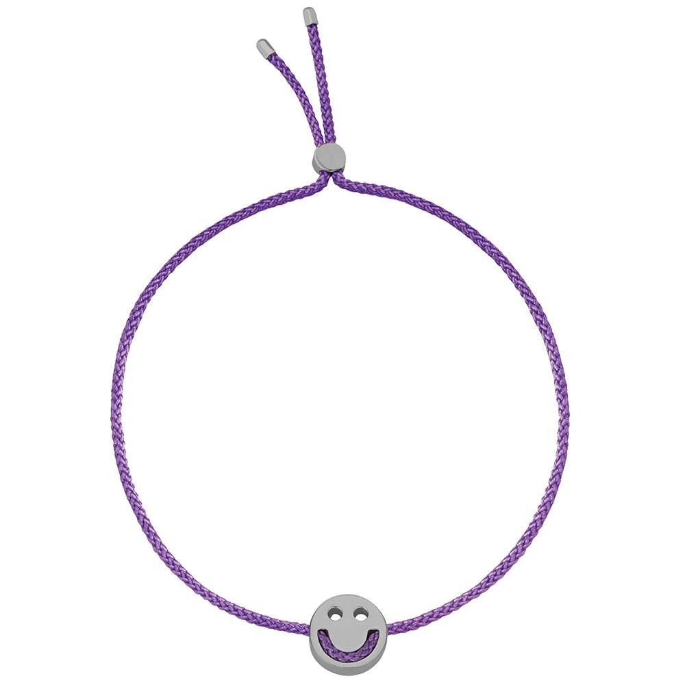 Ruifier Friends Happy Cord Bracelet Purple Black Rhodium