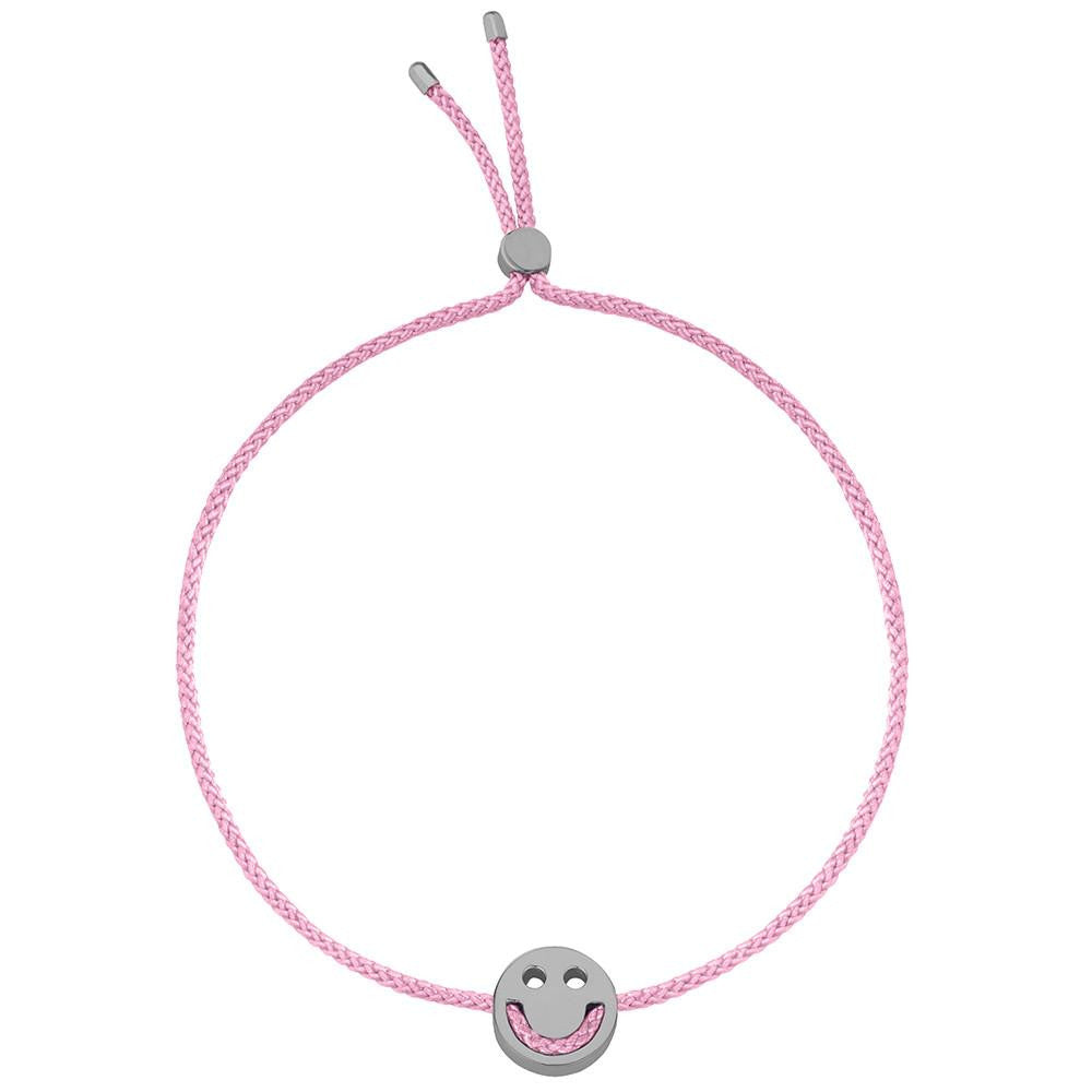 Ruifier Friends Happy Cord Bracelet Rose Pink Black Rhodium
