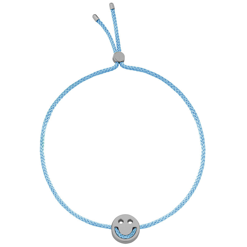 Ruifier Friends Happy Cord Bracelet Sky Blue Black Rhodium