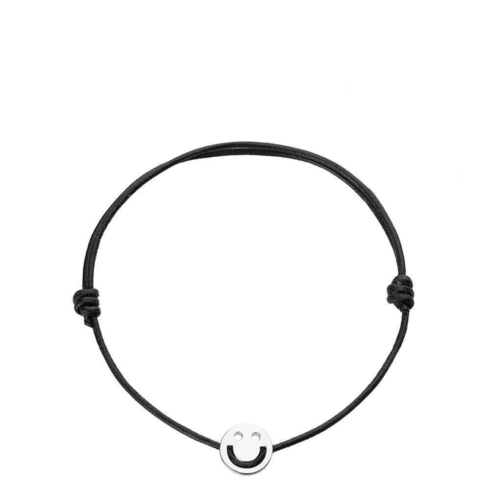 Ruifier Friends Happy Bracelet Leather Sterling Silver