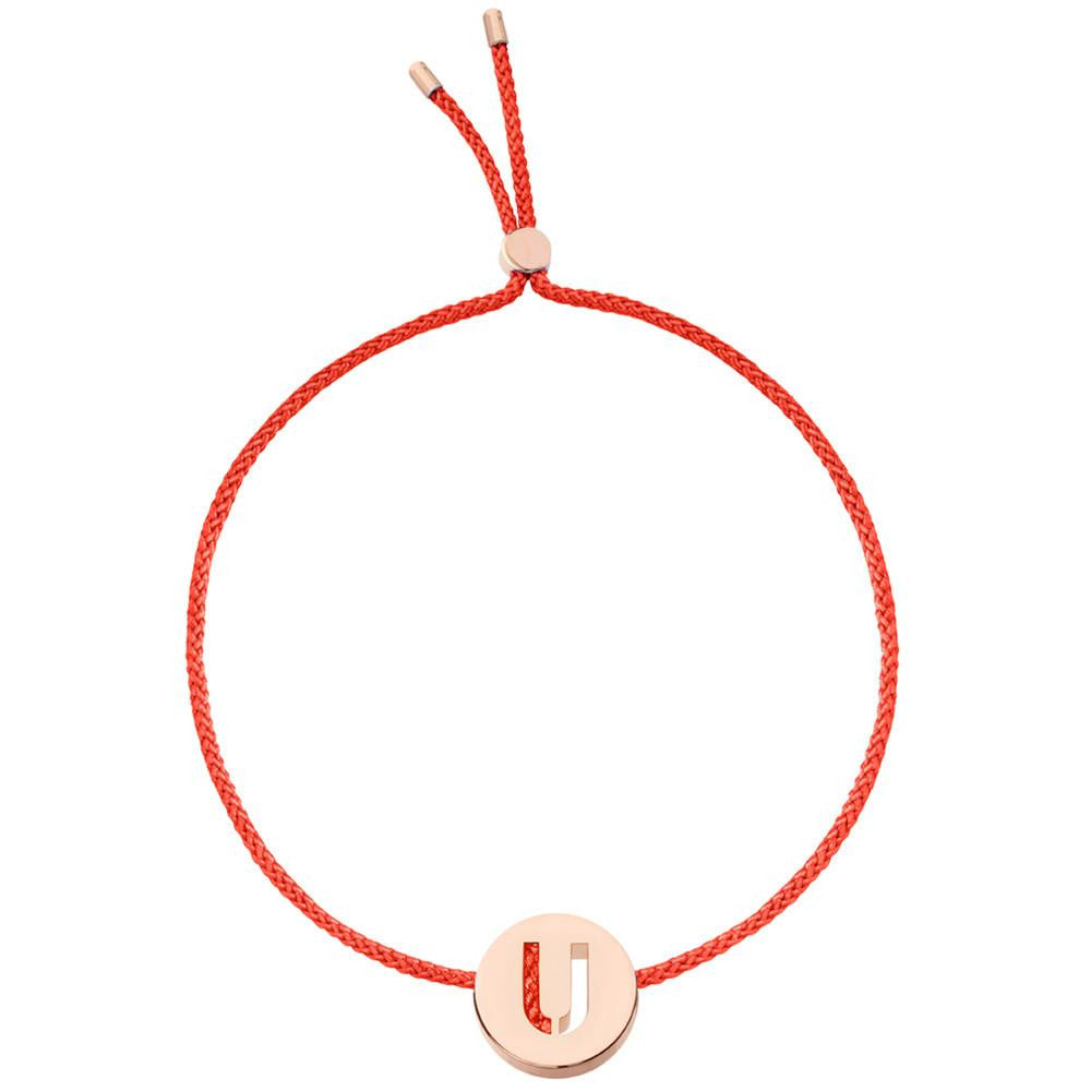 Ruifier ABC's U Cord Bracelet Red Rose Gold