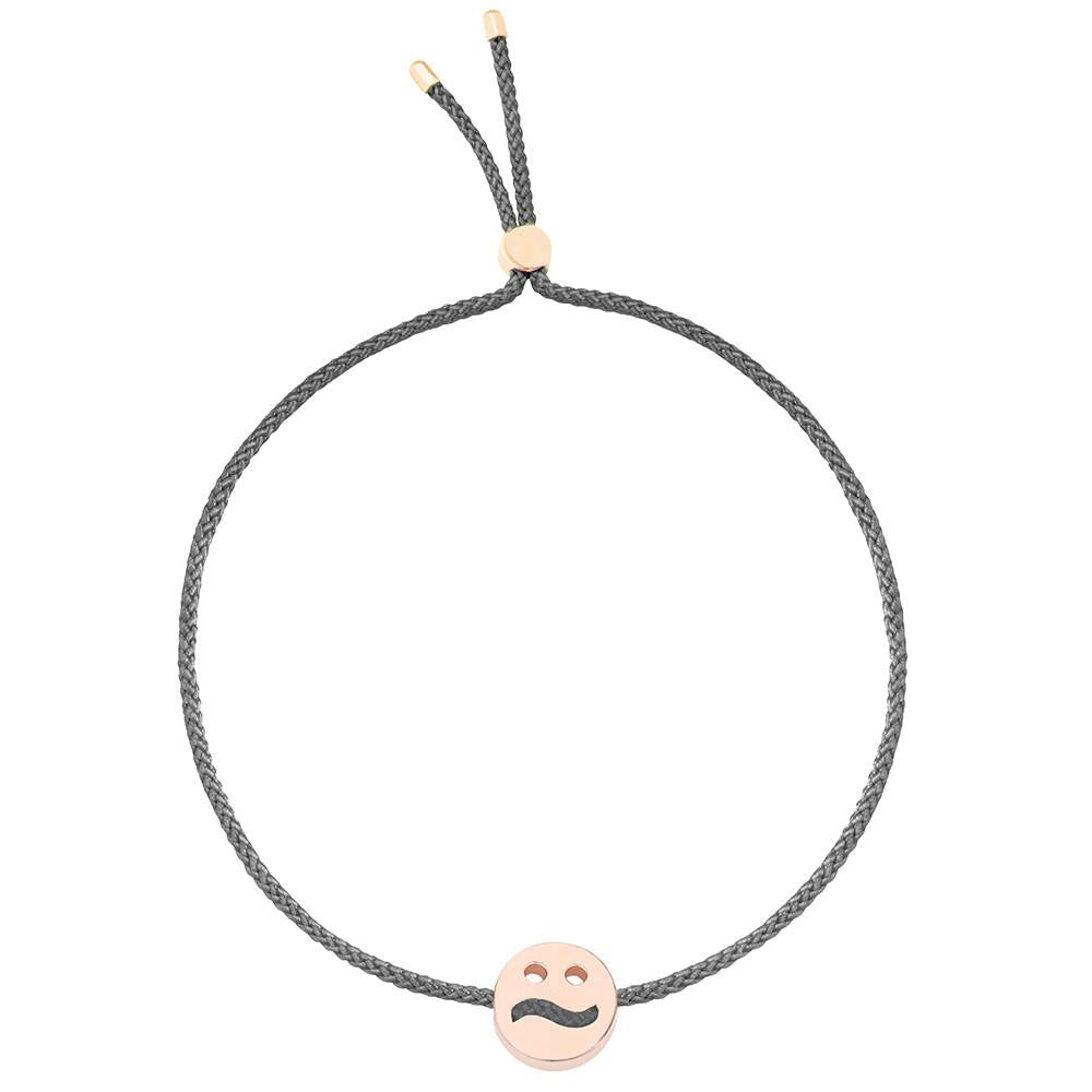 Ruifier Friends Ditzy Cord Bracelet Dark Grey Rose Gold