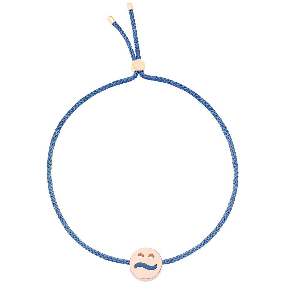 Ruifier Friends Ditzy Cord Bracelet Dusky Blue Rose Gold