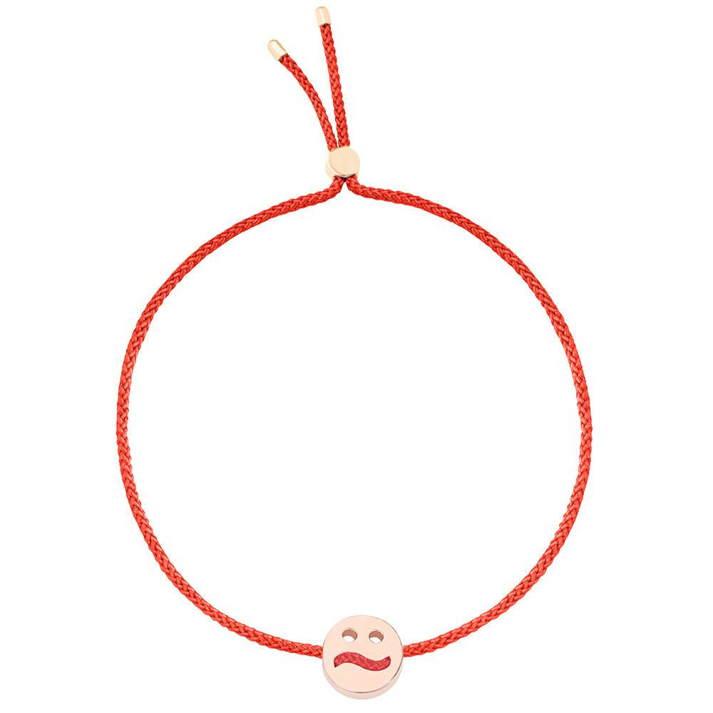 Ruifier Friends Ditzy Cord Bracelet Red Rose Gold
