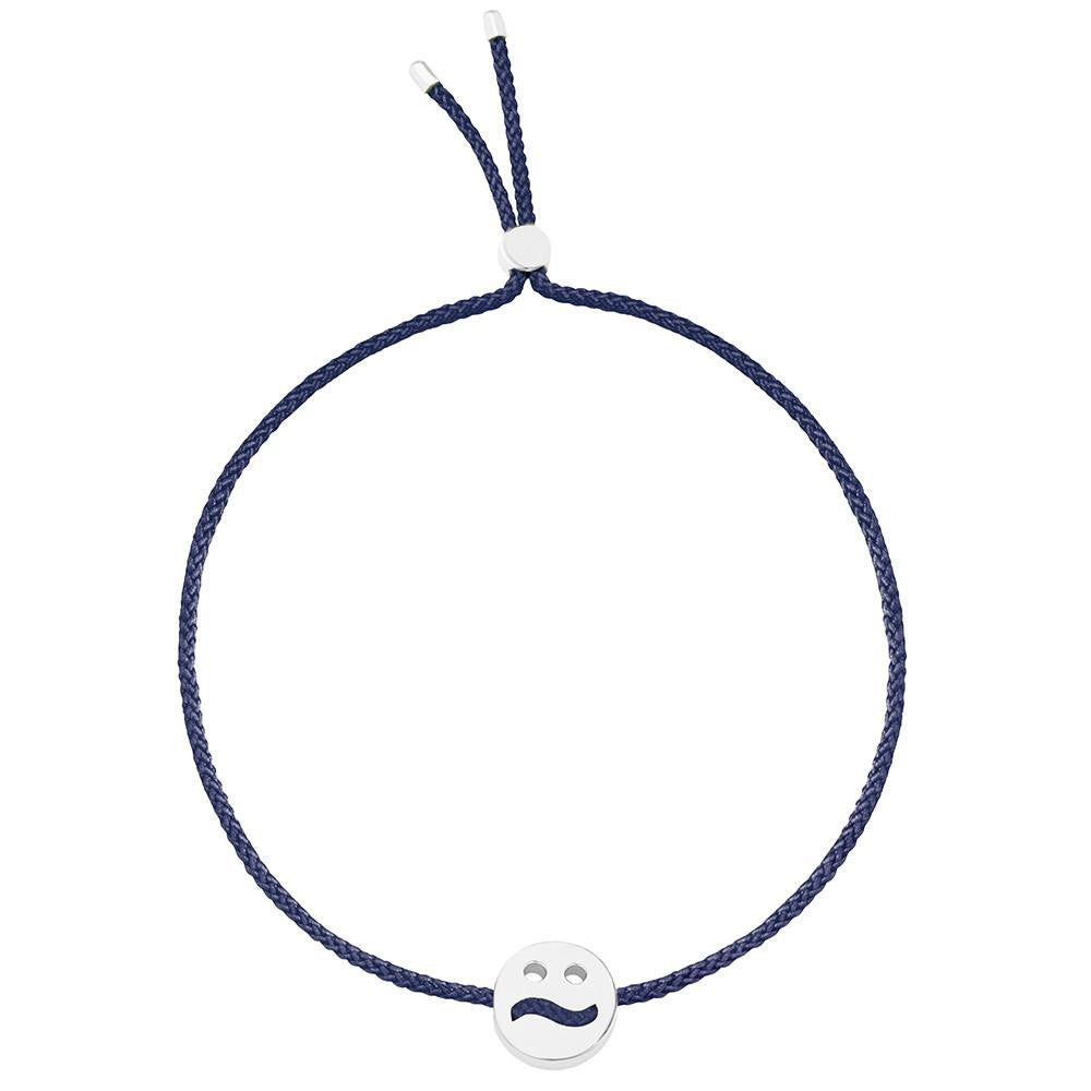 Ruifier Friends Ditzy Cord Bracelet Navy Sterling Silver