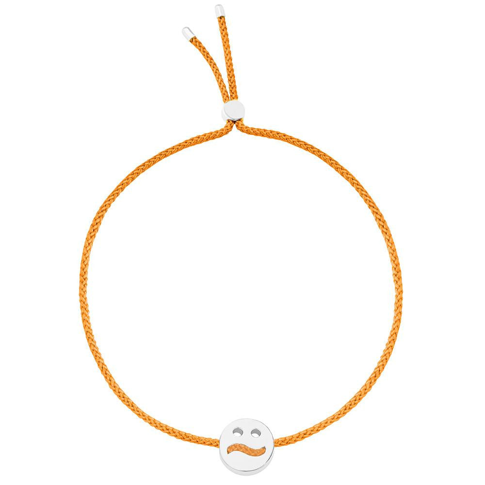 Ruifier Friends Ditzy Cord Bracelet Orange Sterling Silver