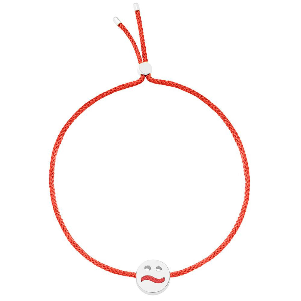 Ruifier Friends Ditzy Cord Bracelet Red Sterling Silver