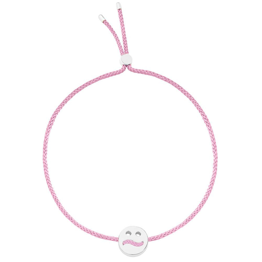 Ruifier Friends Ditzy Cord Bracelet Rose Pink Sterling Silver