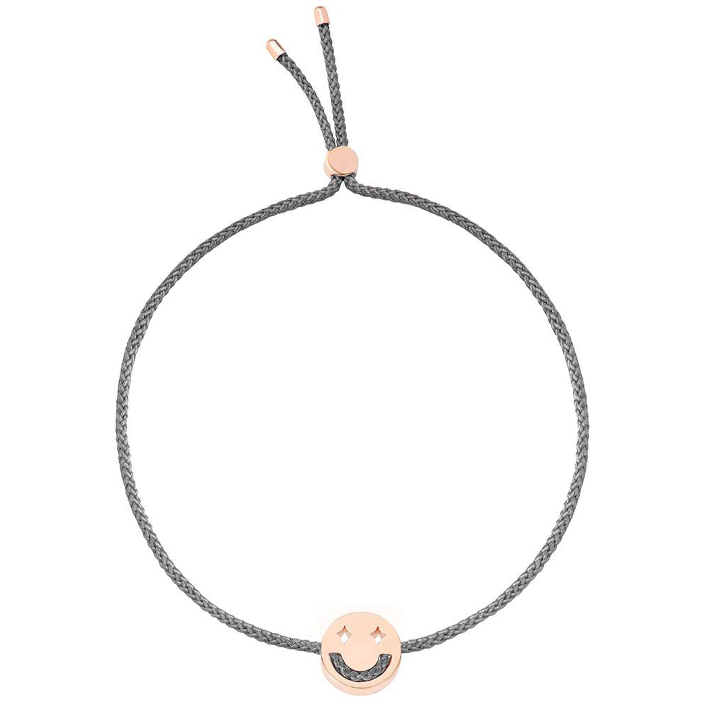 Ruifier Friends Dreamy Cord Bracelet Dark Grey Rose Gold