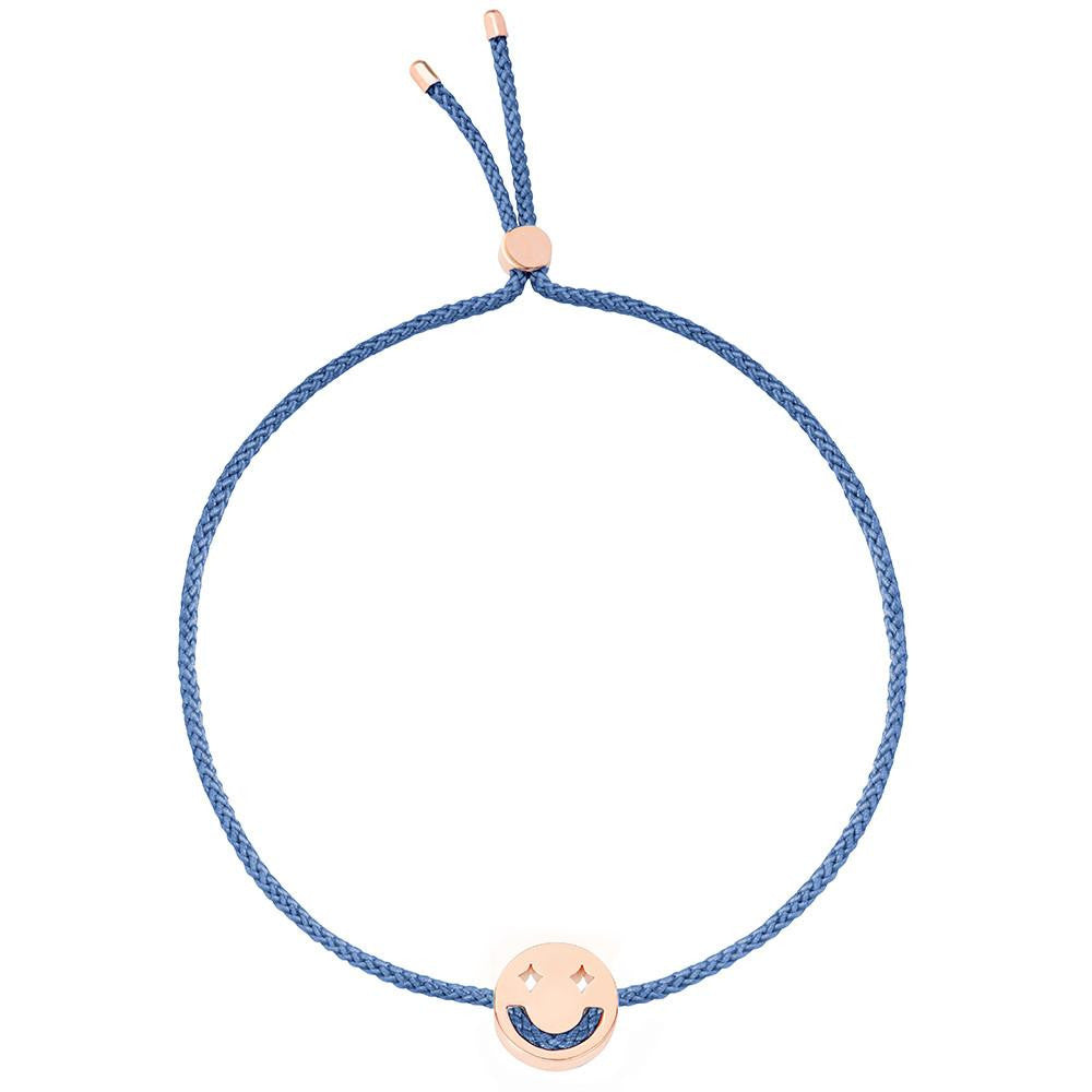 Ruifier Friends Dreamy Cord Bracelet Dusky Blue Rose Gold
