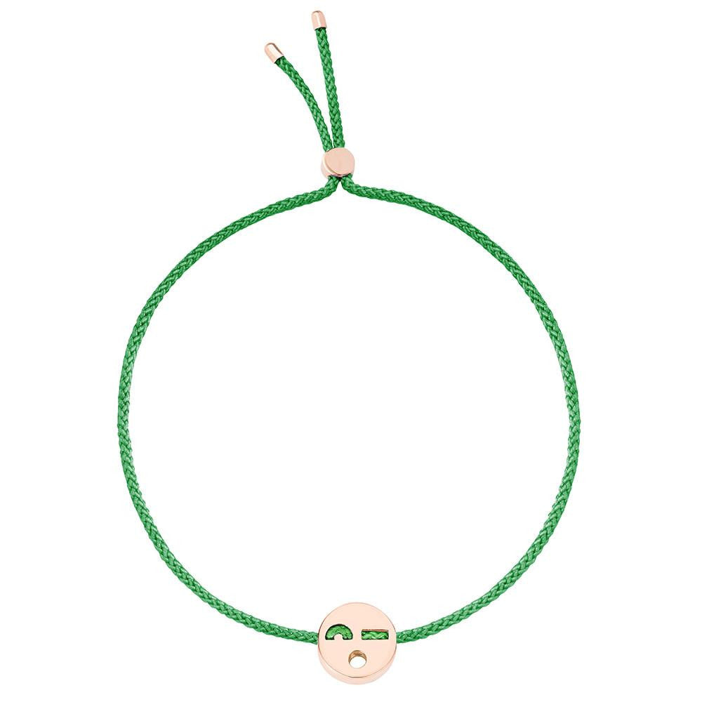 Ruifier Friends Flirty Cord Bracelet Green Rose Gold