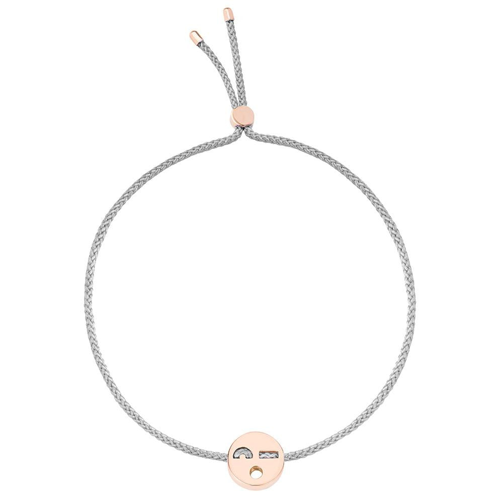 Ruifier Friends Flirty Cord Bracelet Light Grey Rose Gold