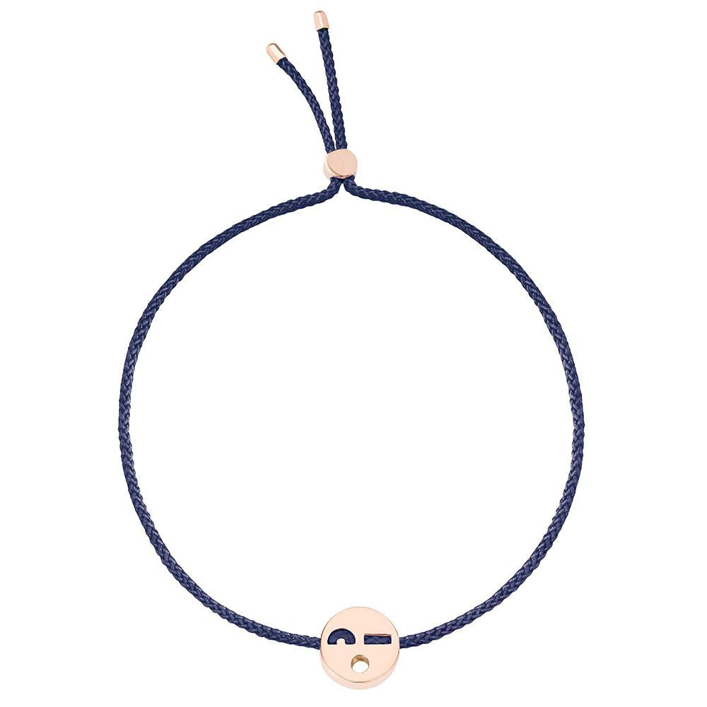 Ruifier Friends Flirty Cord Bracelet Navy Rose Gold