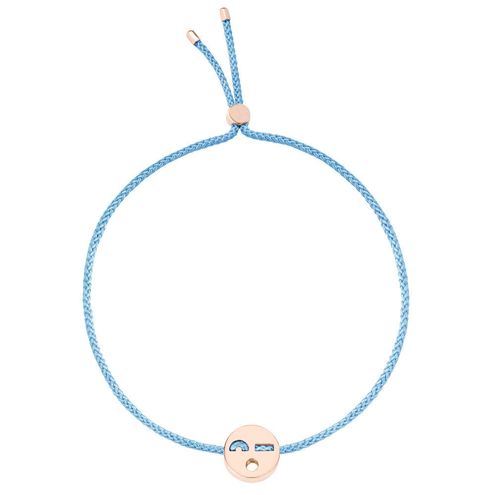 Ruifier Friends Flirty Cord Bracelet Sky Blue Rose Gold