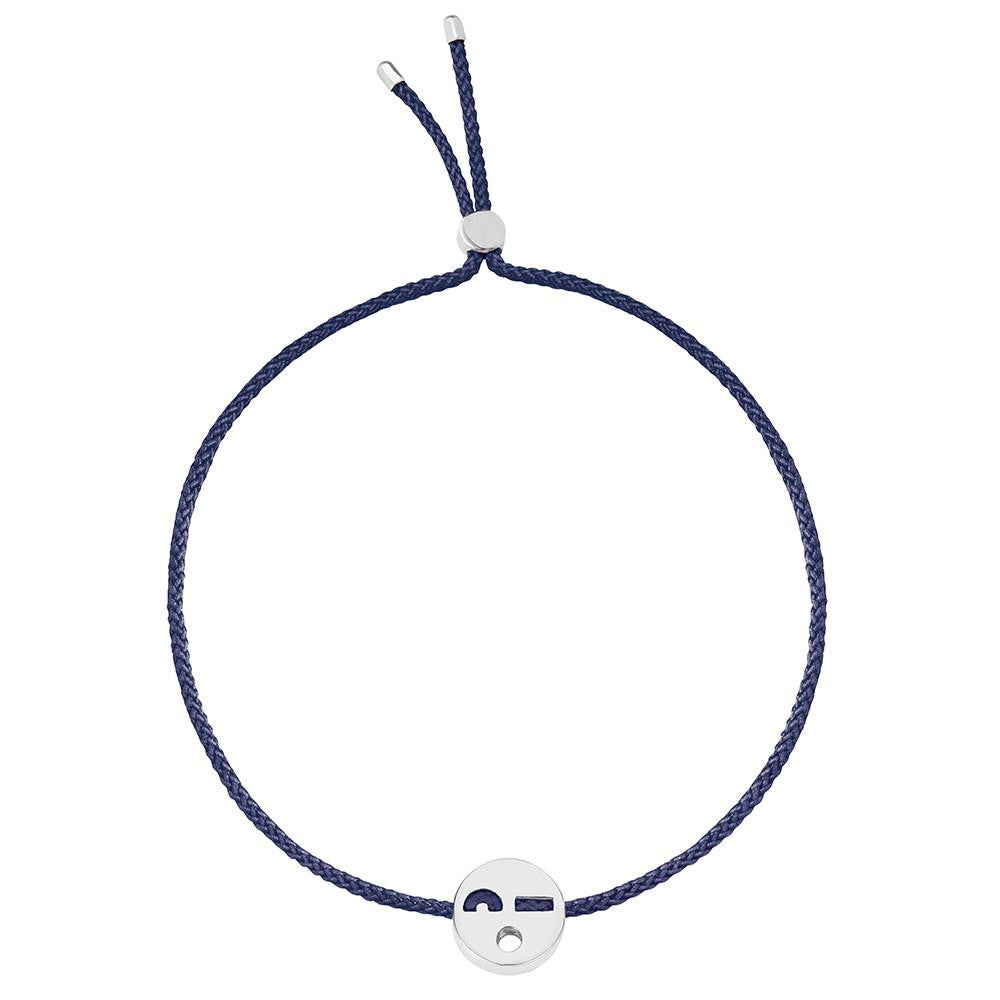 Ruifier Friends Flirty Cord Bracelet Navy Sterling Silver