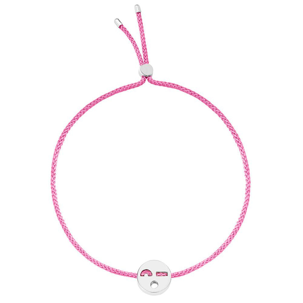 Ruifier Friends Flirty Cord Bracelet Pink Sterling Silver