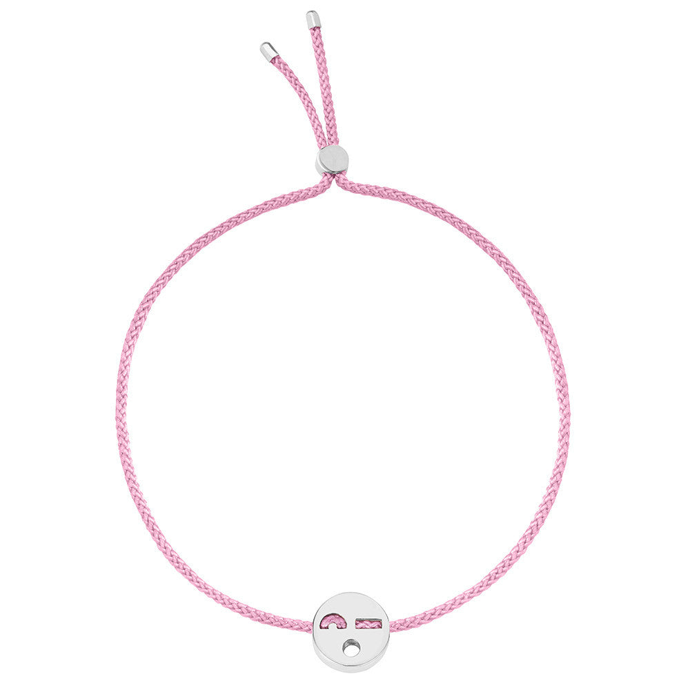 Ruifier Friends Flirty Cord Bracelet Rose Pink Sterling Silver