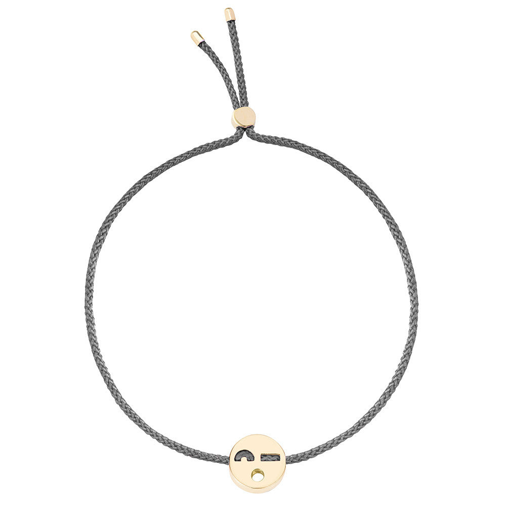Ruifier Friends Flirty Cord Bracelet Dark Grey Yellow Gold