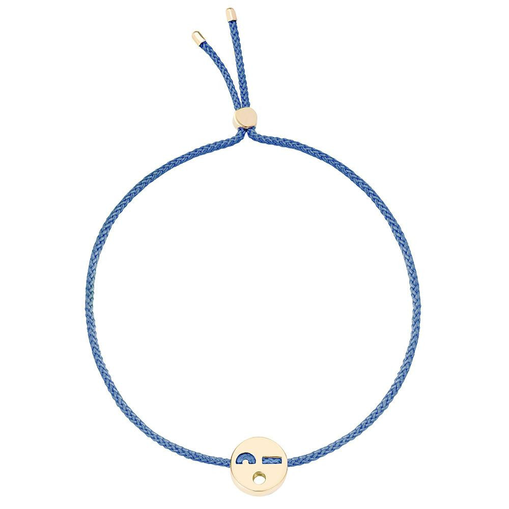 Ruifier Friends Flirty Cord Bracelet Dusky Blue Yellow Gold