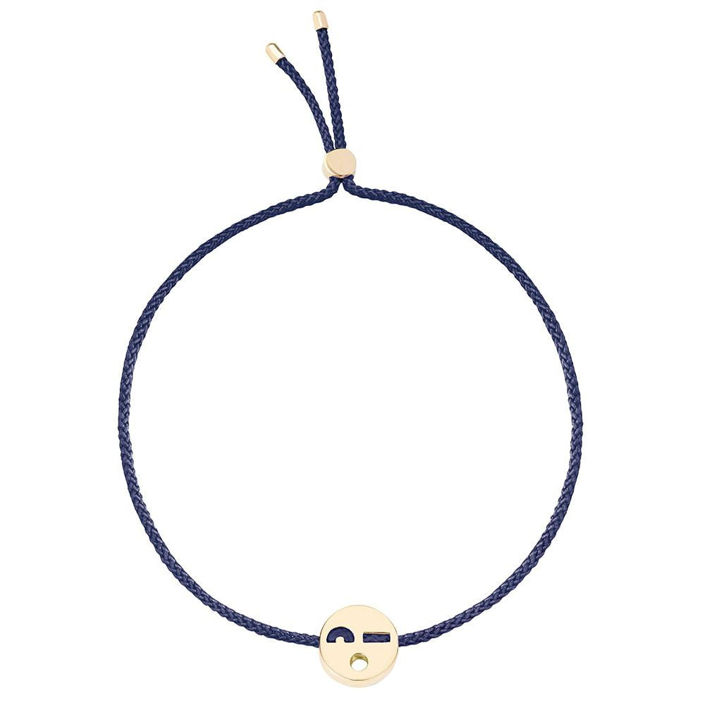 Ruifier Friends Flirty Cord Bracelet Navy Yellow Gold