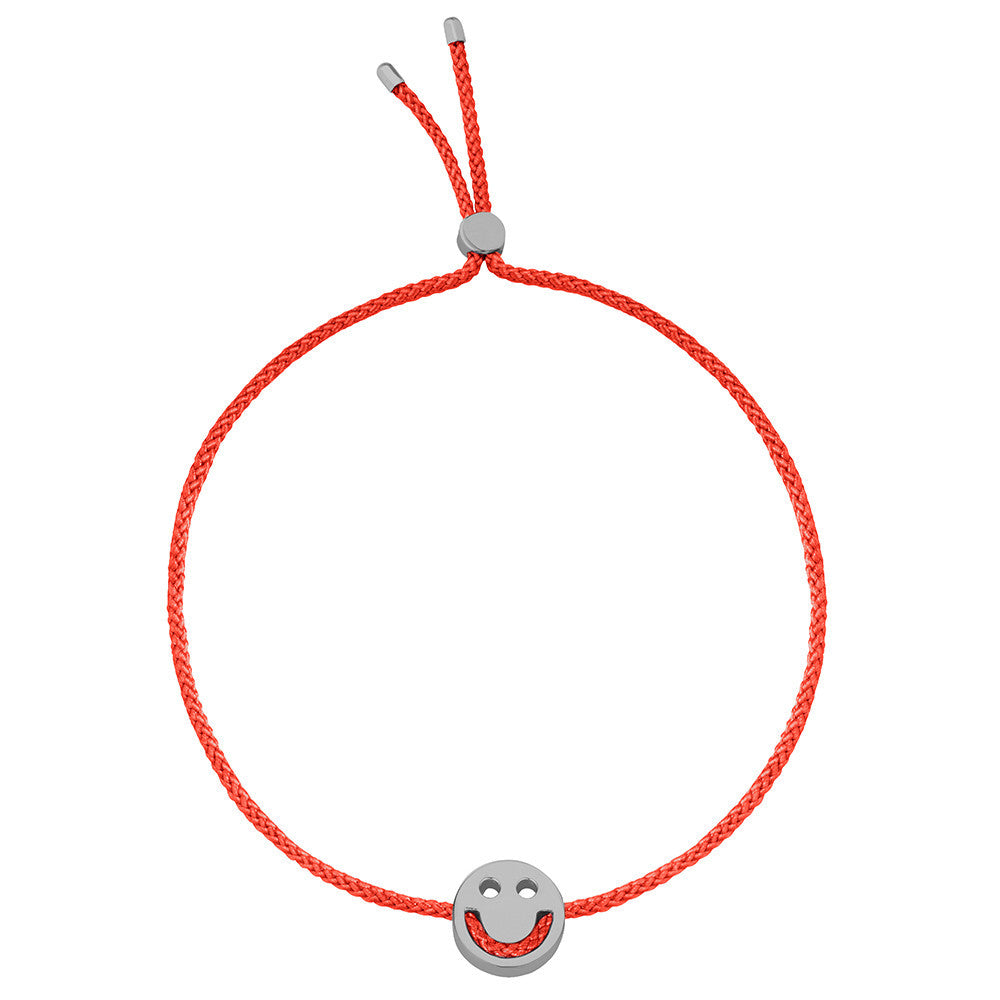 Ruifier Friends Happy Cord Bracelet Red Black Rhodium