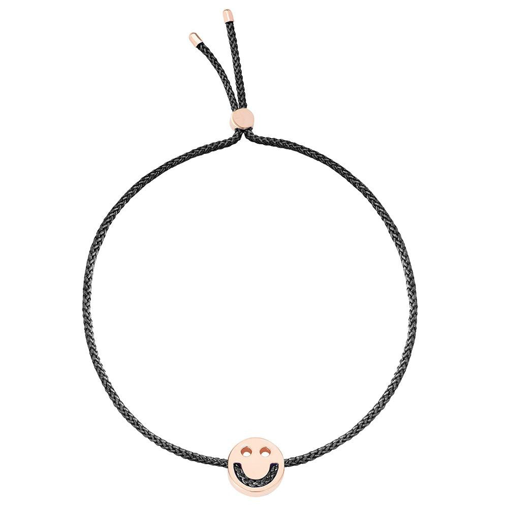 Ruifier Friends Happy Cord Bracelet Black Rose Gold