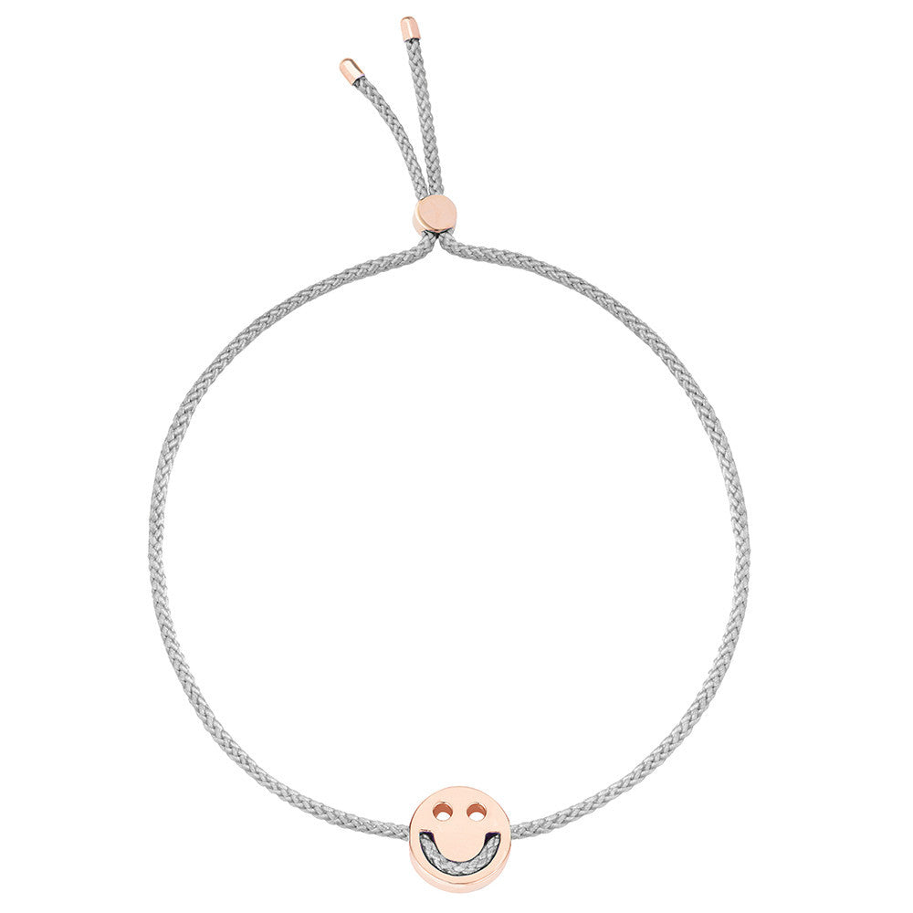 Ruifier Friends Happy Cord Bracelet Light Grey Rose Gold