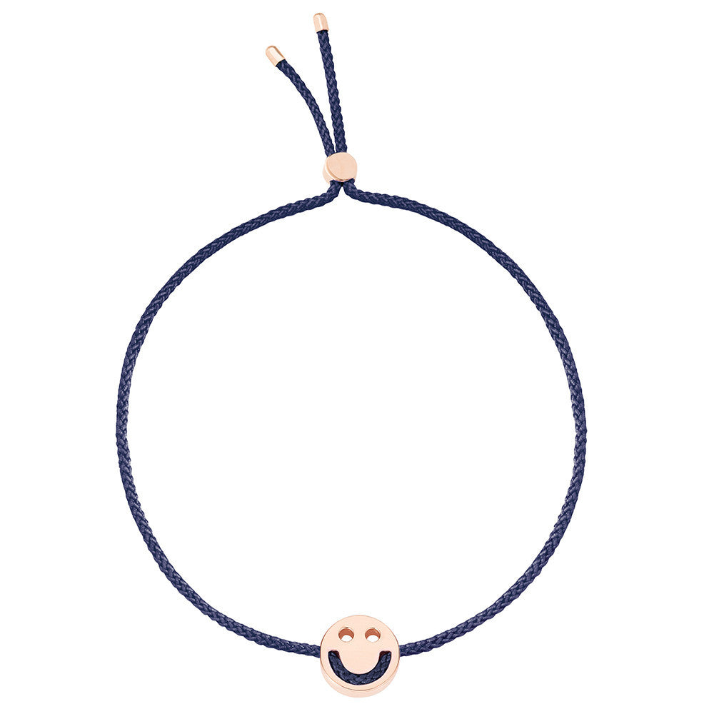 Ruifier Friends Happy Cord Bracelet Navy Rose Gold