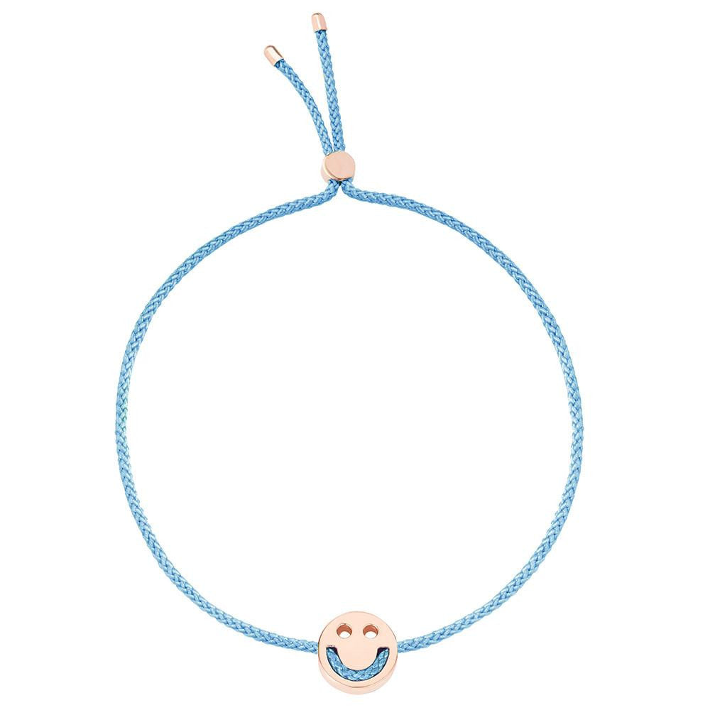 Ruifier Friends Happy Cord Bracelet Sky Blue Rose Gold