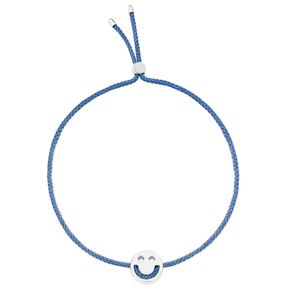 Ruifier Friends Happy Cord Bracelet Dusky Blue Sterling Silver