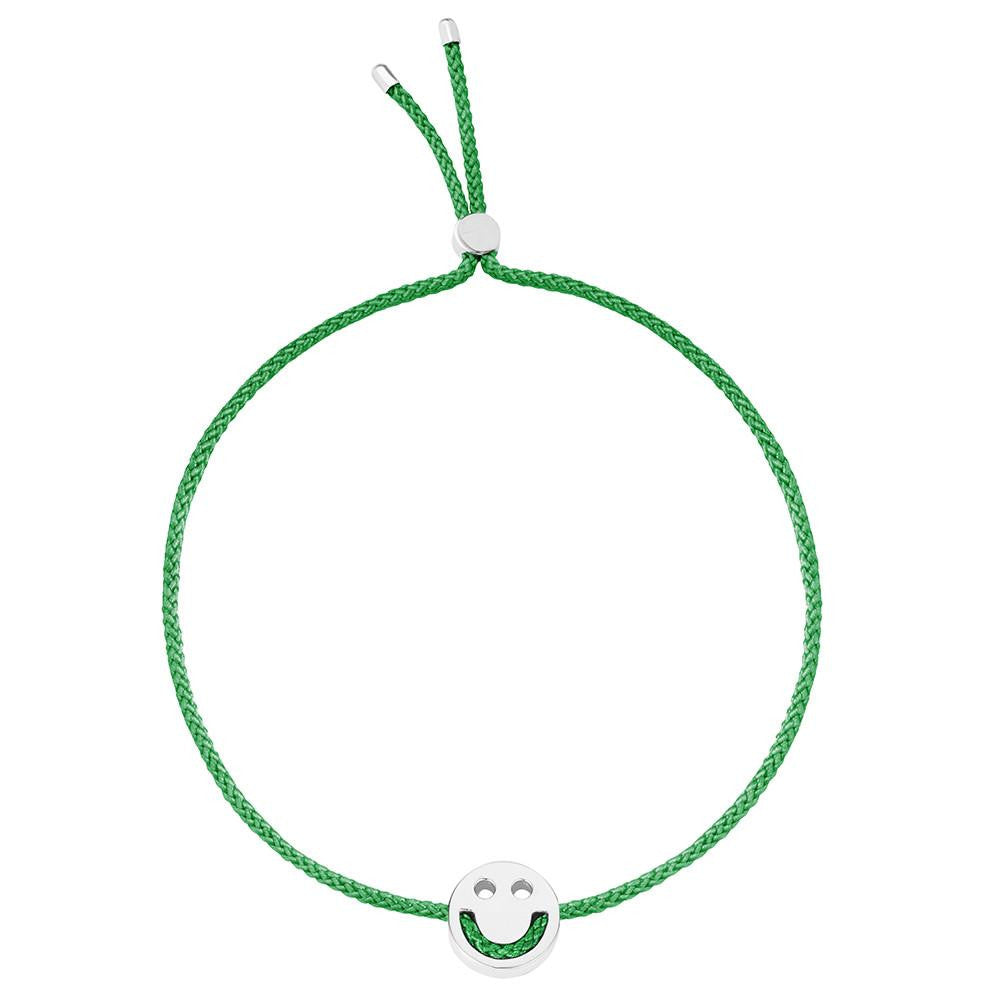 Ruifier Friends Happy Cord Bracelet Green Sterling Silver