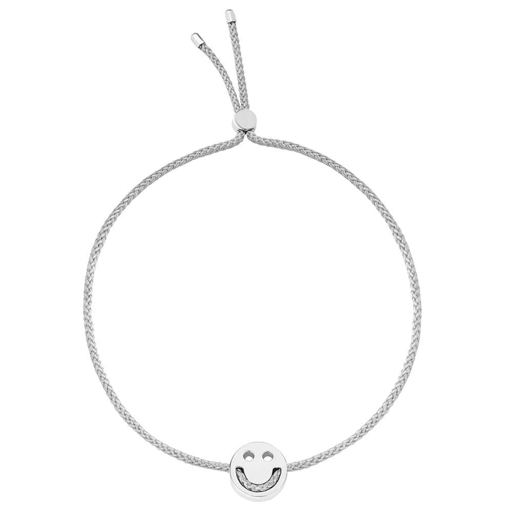 Ruifier Friends Happy Cord Bracelet Light Grey Sterling Silver